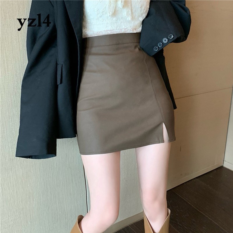 Chân Váy Da Lưng Cao Xẻ Tà Thời Trang Cho Nữ | BigBuy360 - bigbuy360.vn