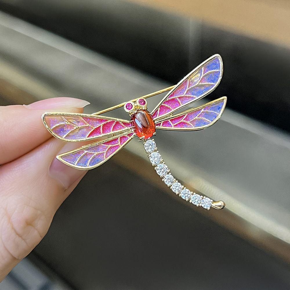 Ghim Cài Áo Hình Chuồn Chuồn Đính Đá Zircon Thời Trang Cho Nam Và Nữ|Ghim Huy Hiệu