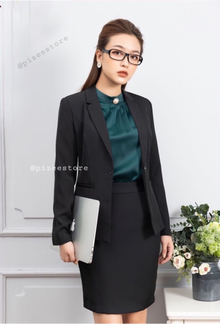 Bộ vest nữ công sở Pizee ACC65 1 nút cao cấp | BigBuy360 - bigbuy360.vn