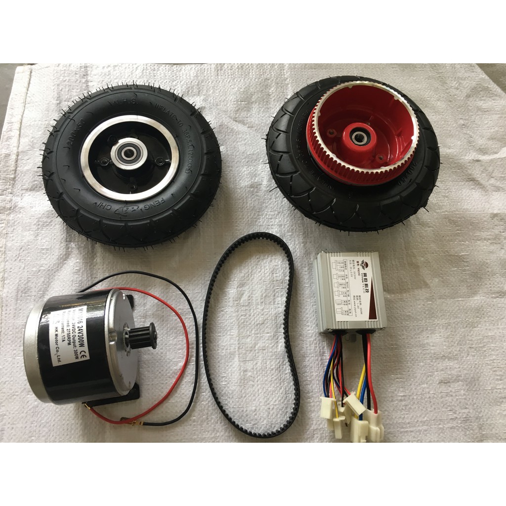 COMBO bộ chế bánh xe điện 8 inh MOTOR 24V-250W