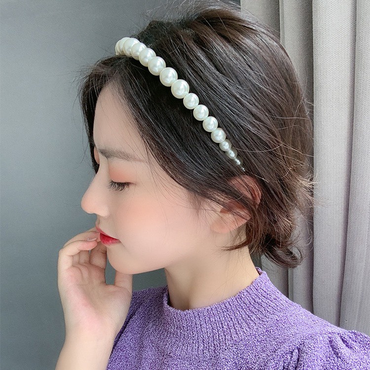 Bờm Cài Tóc Cho Nữ Đính Nhiều Hạt Trắng Siêu Xinh Phong Cách Tiểu Thư