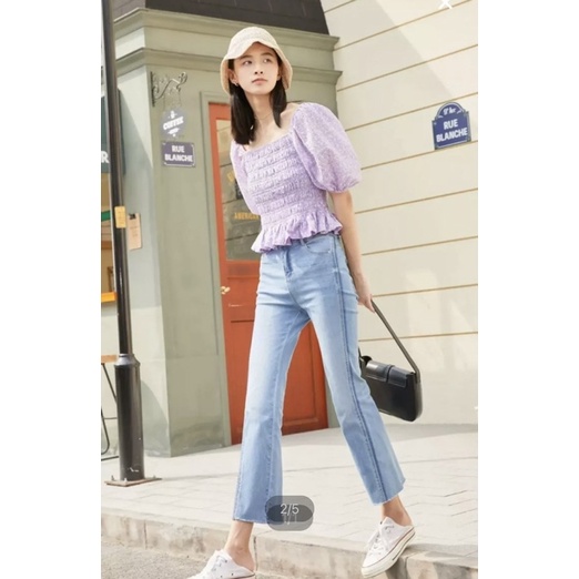 Vero Moda áo croptop cánh tay bồng cổ vuông phong cách size S new tag