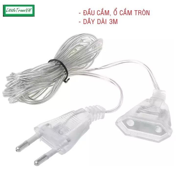 Ổ cắm điện trong suốt dài 3m chuyên dụng cho đèn led