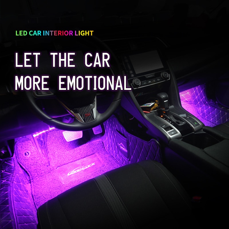 Rehoboth Nội thất ô tô Đèn LED trang trí Thanh đèn xung quanh Đèn chân có điếu thuốc Đèn khí quyển nhẹ hơn Đèn nền 12v Auto Accessorie