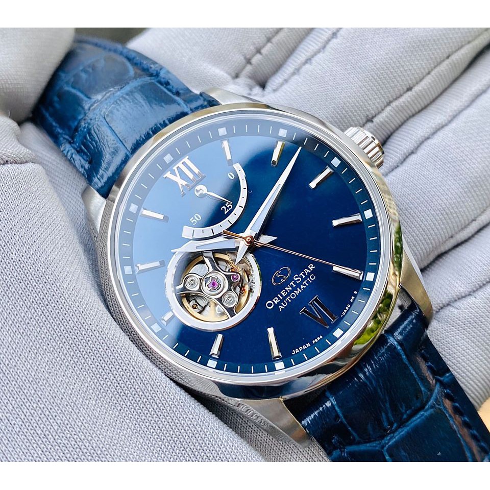 Đồng hồ nam Orient Star Open heart Blue Dial RE-AT0006L00B - Máy Automatic - Kính Sapphire