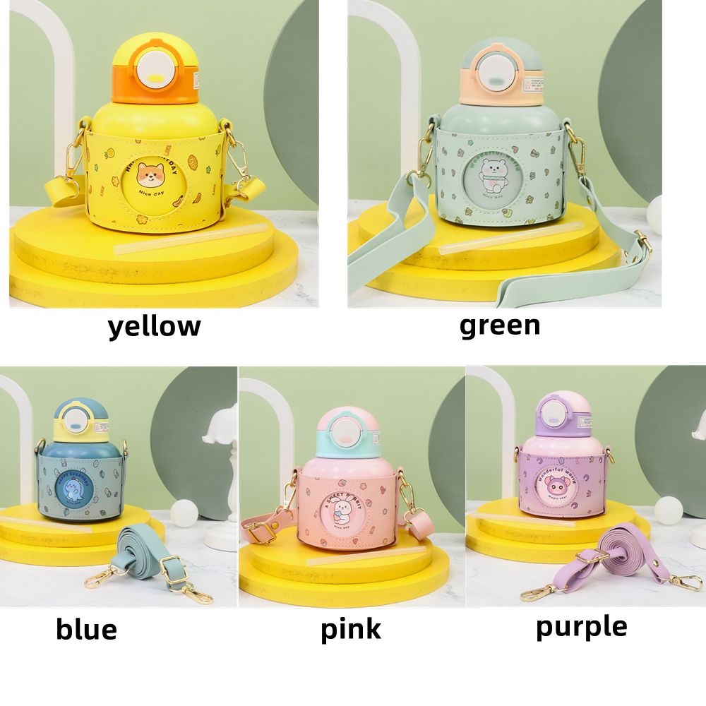 PINEVN Bình Nước Giữ Nhiệt 600ml Bằng Thép Không Gỉ Họa Tiết Hoạt Hình Dễ Thương