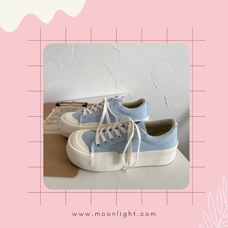 Giày vải canavas ulzzang đế bánh mì buộc dây