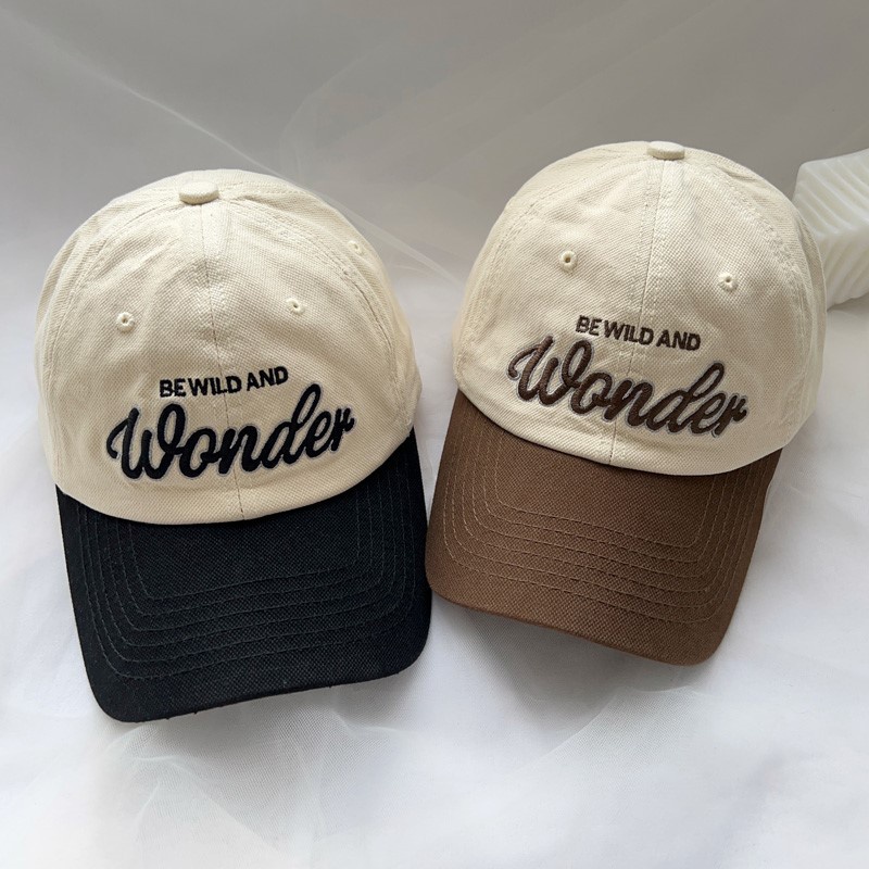 Mũ lưỡi trai thêu chữ Wonder unisex Hàn Quốc đẹp rẻ ulzzang nam nữ - Nón kết
