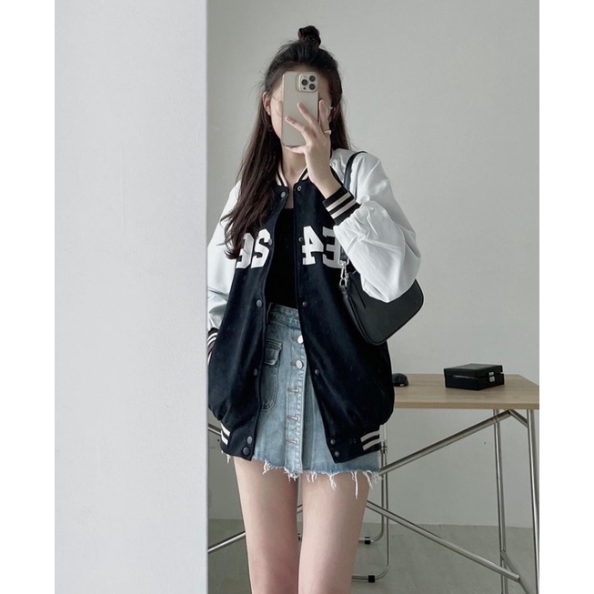 Áo Khoác Bomber Nỉ F426 Form Rộng Unisex, Áo Bomber Nữ Màu Hồng Dễ Thương