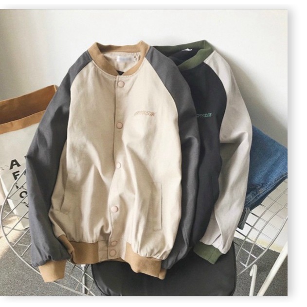 Áo khoác bomber nữ chất dù 2 lớp phối hàng cúc siêu đẹp - hàng bao chất vải