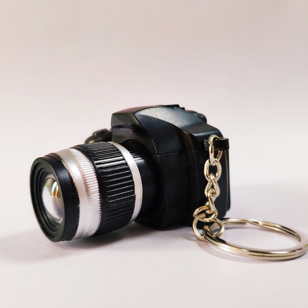 Móc khóa hình máy ảnh mini có đèn LED và âm thanh độc đáo cho bé