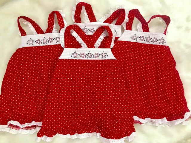 Đầm thô 2 dây xuất khẩu cho bé