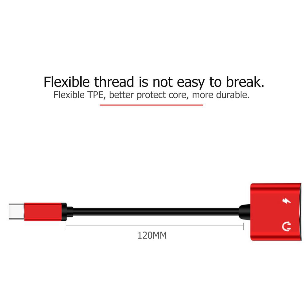 Cáp sạc 2 trong 1 jack 3.5mm + đầu chuyển đổi Type C cho Xiaomi Huawei