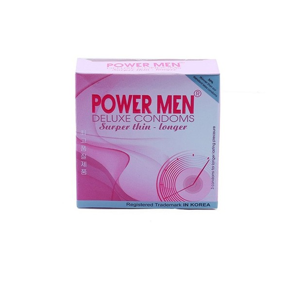 ( Cam kết 9 hãng ) Bao cao su Power Men siêu mỏng– Hộp 3