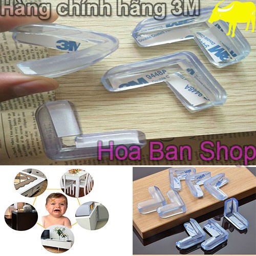 Bịt Góc Cạnh Bàn, cạnh tủ Chống Va Đập cho bé bằng silicon, keo dính 3M siêu chắc HB020
