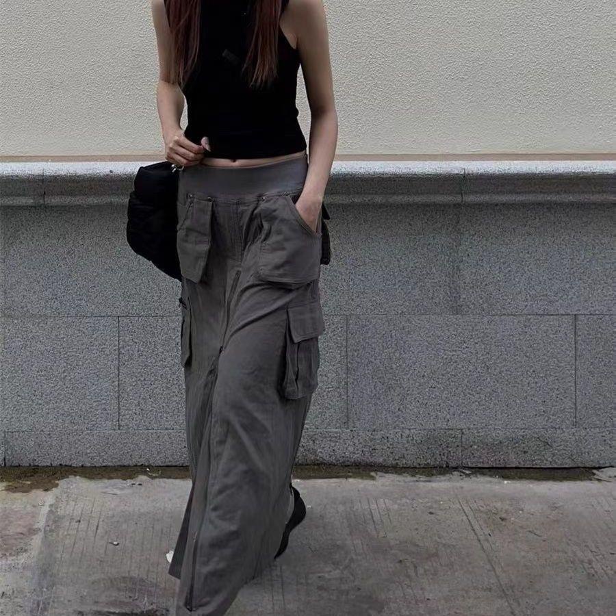 Chân Váy Chữ a Dáng Dài Lưng Cao Phong Cách Retro Mỹ Thời Trang Mùa Hè Cho Nữ