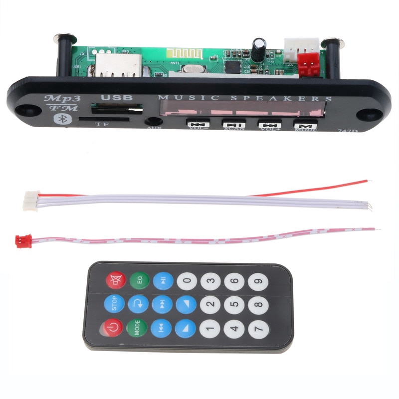 Set mô đun bảng mạch giải mã âm thanh mp3 FM Aux có kết nối bluetooth cổng USB chuyên dụng cho xe hơi