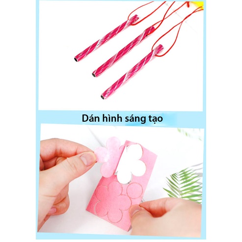 Chuông gió thủ công bé dán hình sáng tạo