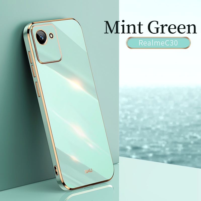 Ốp Điện Thoại Silicon Vuông Mạ Màu Chống Sốc Bảo Vệ Camera Cho Realme C30 C30S Narzo 50i Narzo50i Prime