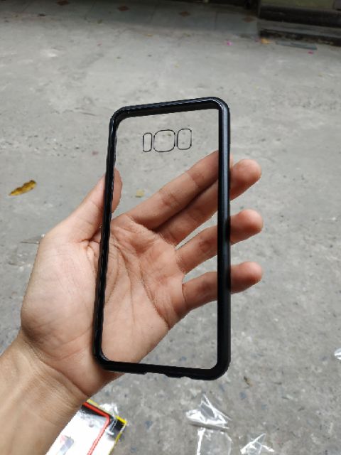 Ốp lưng Samsung Galaxy S8 - Galaxy S8 Plus viền kim loại lưng kính trong suốt hít nam châm 360