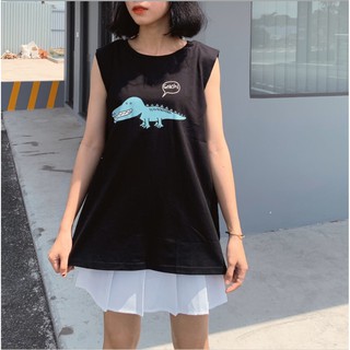 Set Áo Tanktop & Bra GNASH Unisex (Trắng/Đen)