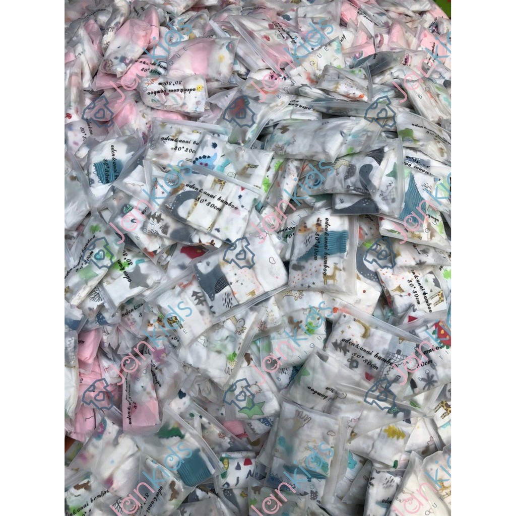 Set 3 khăn sữa khăn mặt xô sợi tre Aden & Anai cho bé