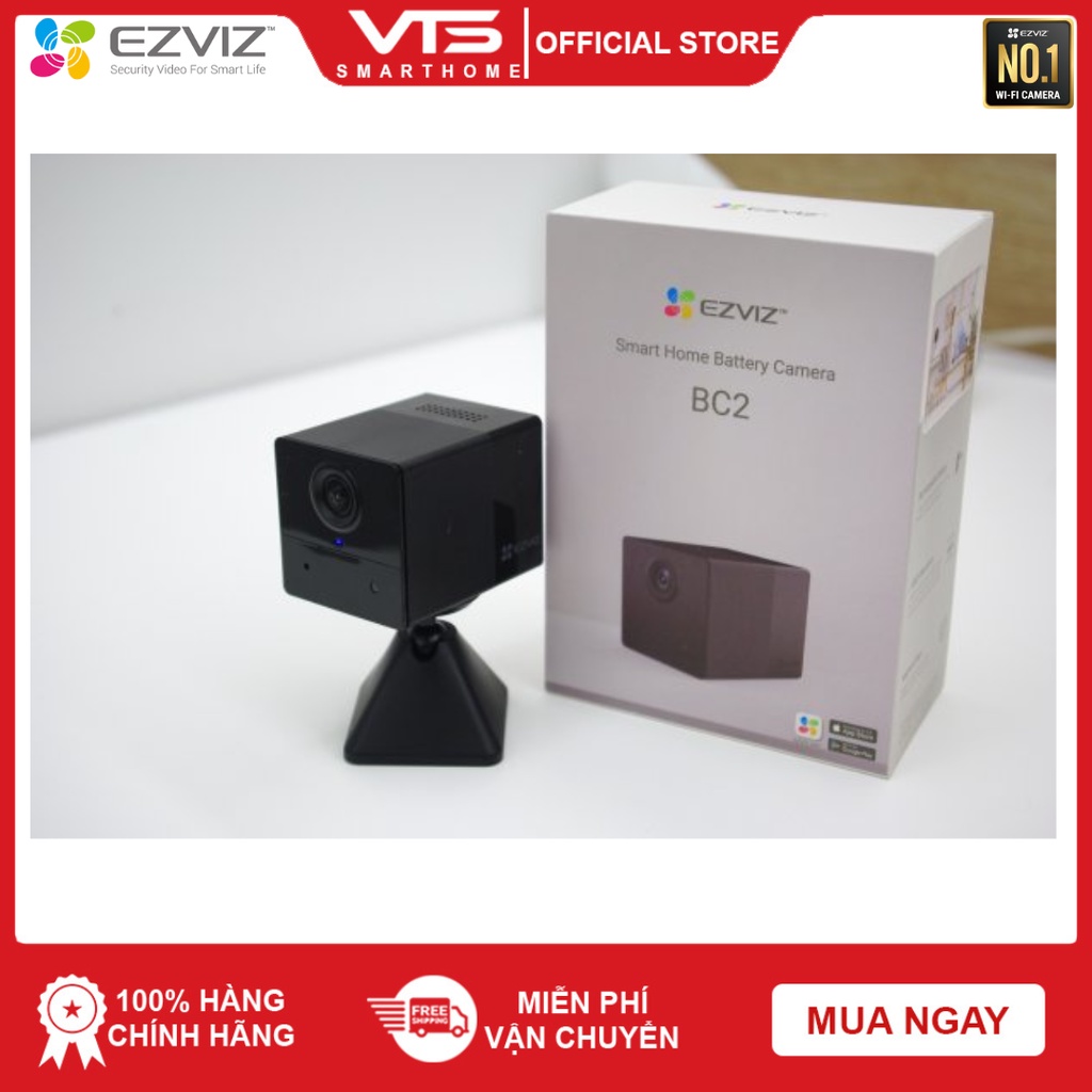 [FREESHIP Camera Wifi EZVIZ BC2 2MP Không Dây, Full HD 1080P, Pin Sạc 2000 mAh, Đàm Thoại 2 Chiều, Mẫu Mới CB2 Type C
