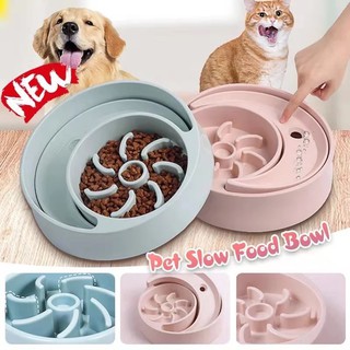 Bát ăn chậm cho thú cưng hình mặt trăng ôm mặt trời tránh các bệnh về tiêu hoá - Bát ăn cho chó tập ăn chậm