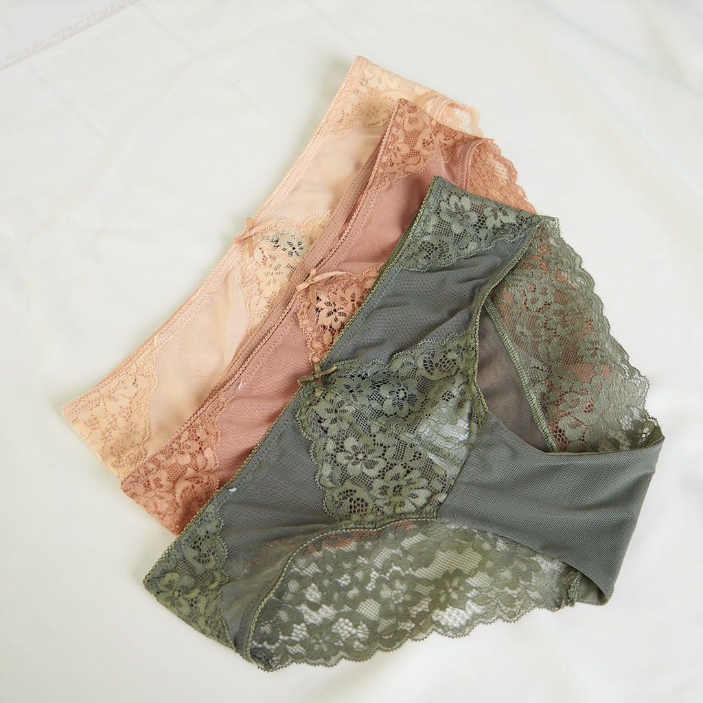 Quần lót nữ bikini ren phối lưới iBasic PANY060