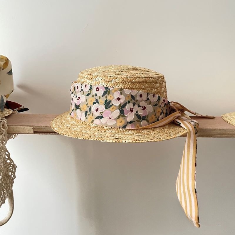 Nón cói vành tròn ngẫu nhiên bé gái 2 3 4 5 tuổi MINTSCLOSET Mint's Closet - PK8308