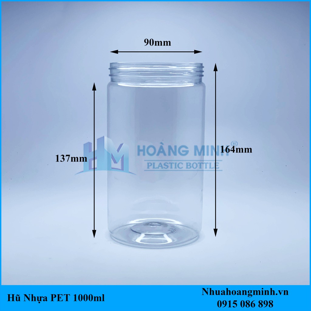 Combo 10 Hũ Nhựa PET 1000ml Nắp Nhôm Giá (Sỉ) Xuất Xưởng