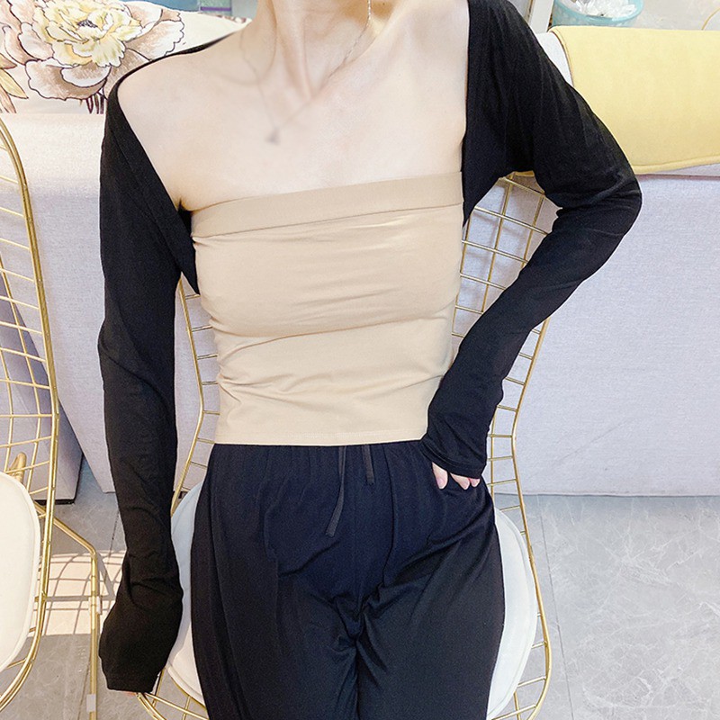 Áo Khoác Cardigan Dệt Kim Tay Dài Lưng Cao Siêu Mỏng Thời Trang Mùa Hè Cho Nữ