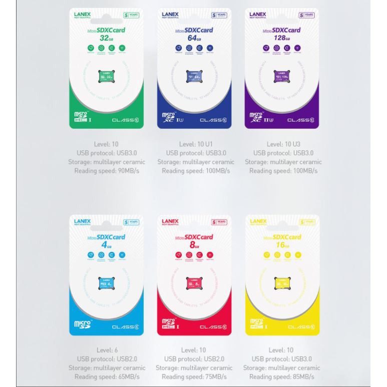 MicroSD 32G LANEX Box Class10 90MB/s Chính hãng (Chuyên Camera)