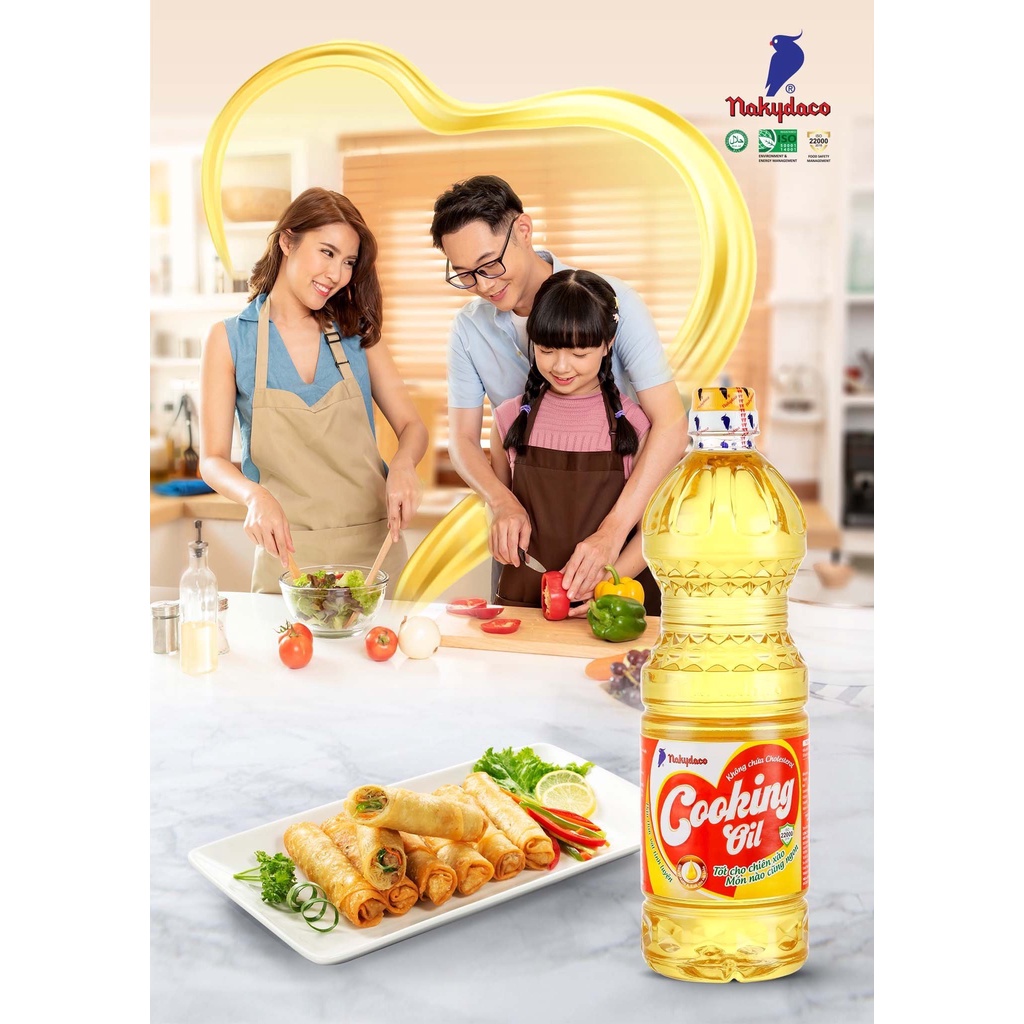 Dầu Ăn Nakydaco Cooking Oil Chai 1L –Dầu Ăn Con Két Chính Hãng – Sản Phẩm Cao Cấp.
