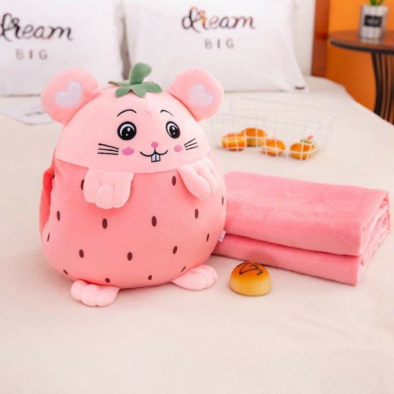 Bộ chăn kèm gối hoa quả hình thú hoa quả cute