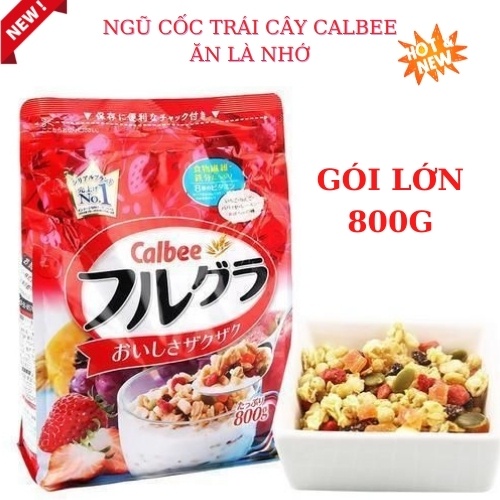 Ngũ Cốc Calbee Nhật Bản Hương Trái Cây, Ngũ Cốc Hoa Quả túi 800g [DATE 1/2021]