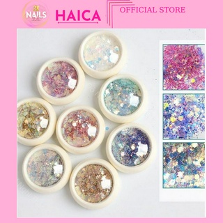 Sét nhũ vảy cá 8 ô trang trí móng nail