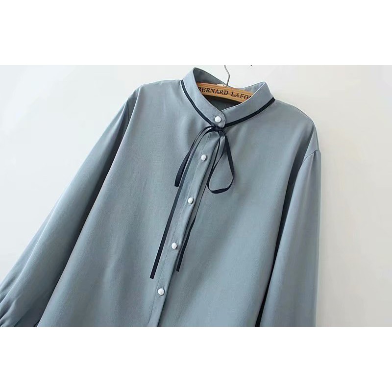 ÁO SƠ MI CHIFFON PHONG CÁCH TÂY ÂU CỘT NƠ CỔ ÁO 65-95KG - A134