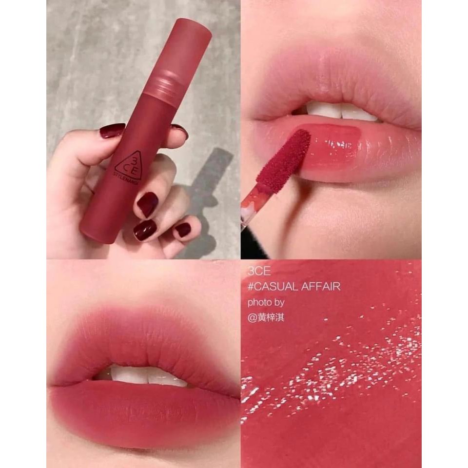 [Mã SKAMFM1712 giảm 10% đơn 250K] Son Tint 3CE Blur Water Tint [ Bebeau ] Son Kem Cho Viền Môi Mờ Ảo Không Lem Sepia