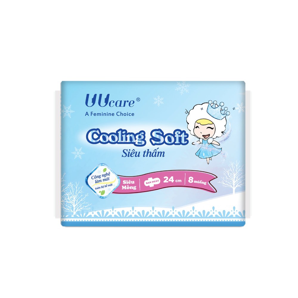 Băng Vệ Sinh UUcare Young Girl Cooling Soft Siêu Thấm Loại Ban Ngày 24cm 8 Miếng