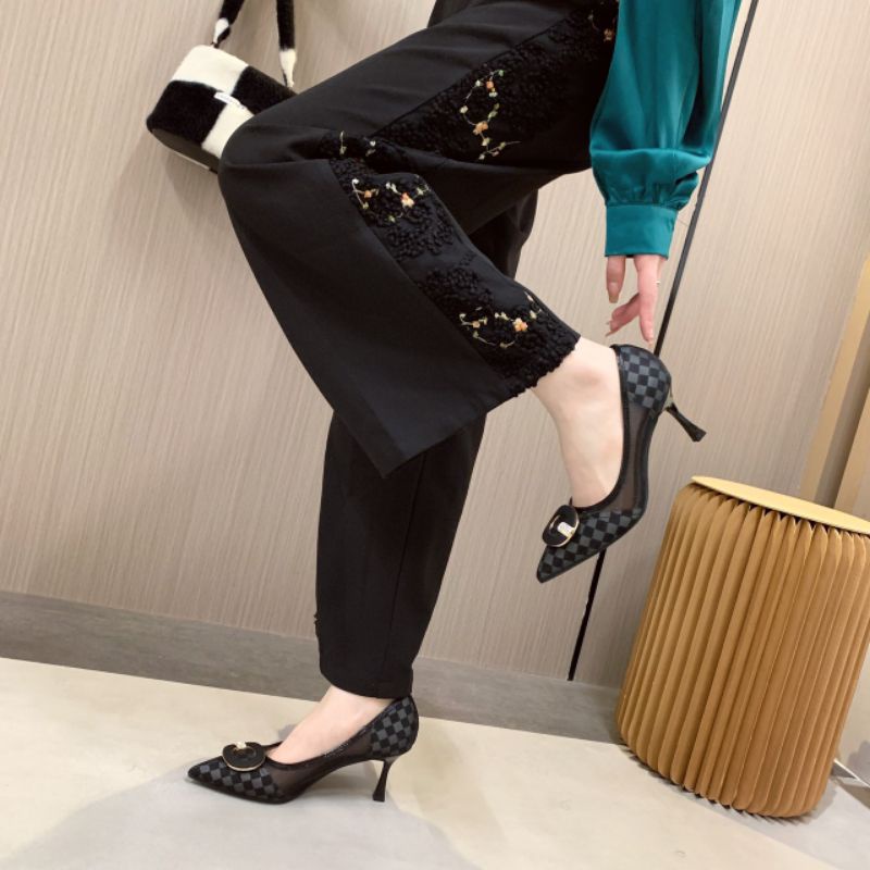 x(ẢNH THẬT) Giày Cao Gót Lưới 7p Mềm Êm Cao Cấp Fullbox