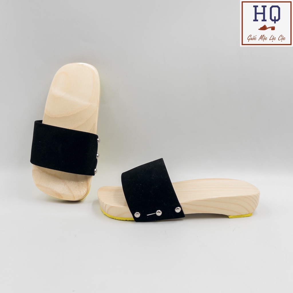 Guốc cho bé gái bé trai, dép lê gỗ quai nhung Hội Đồng (size 7-9), guốc mộc áo dài, bà ba, yếm, chụp ảnh, diễn văn nghệ