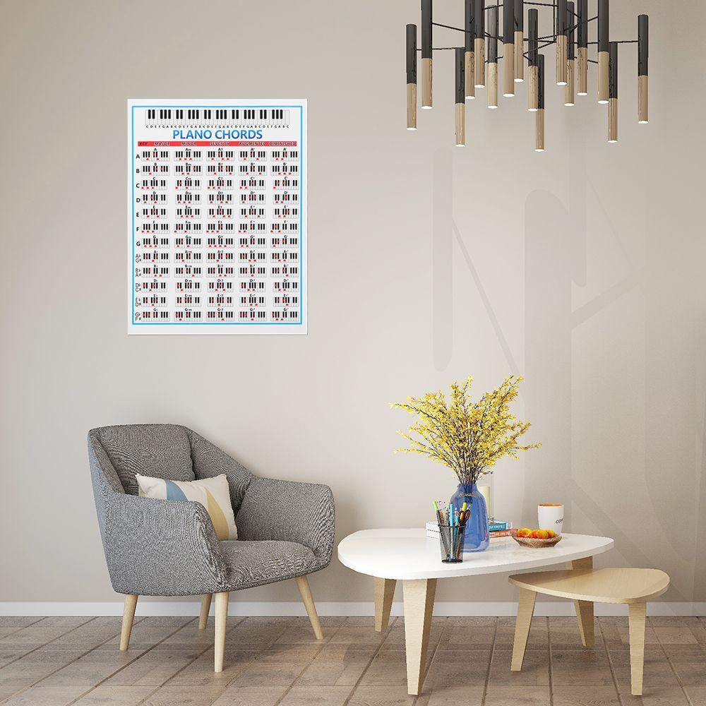 SUENIN Áp Phích Đàn Piano Chord Chart 88 Phím