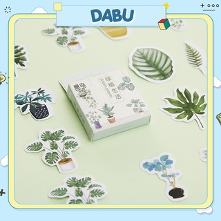 Set 45 sticker nhãn dán DABU hình chậu cây xanh trang trí Green plants