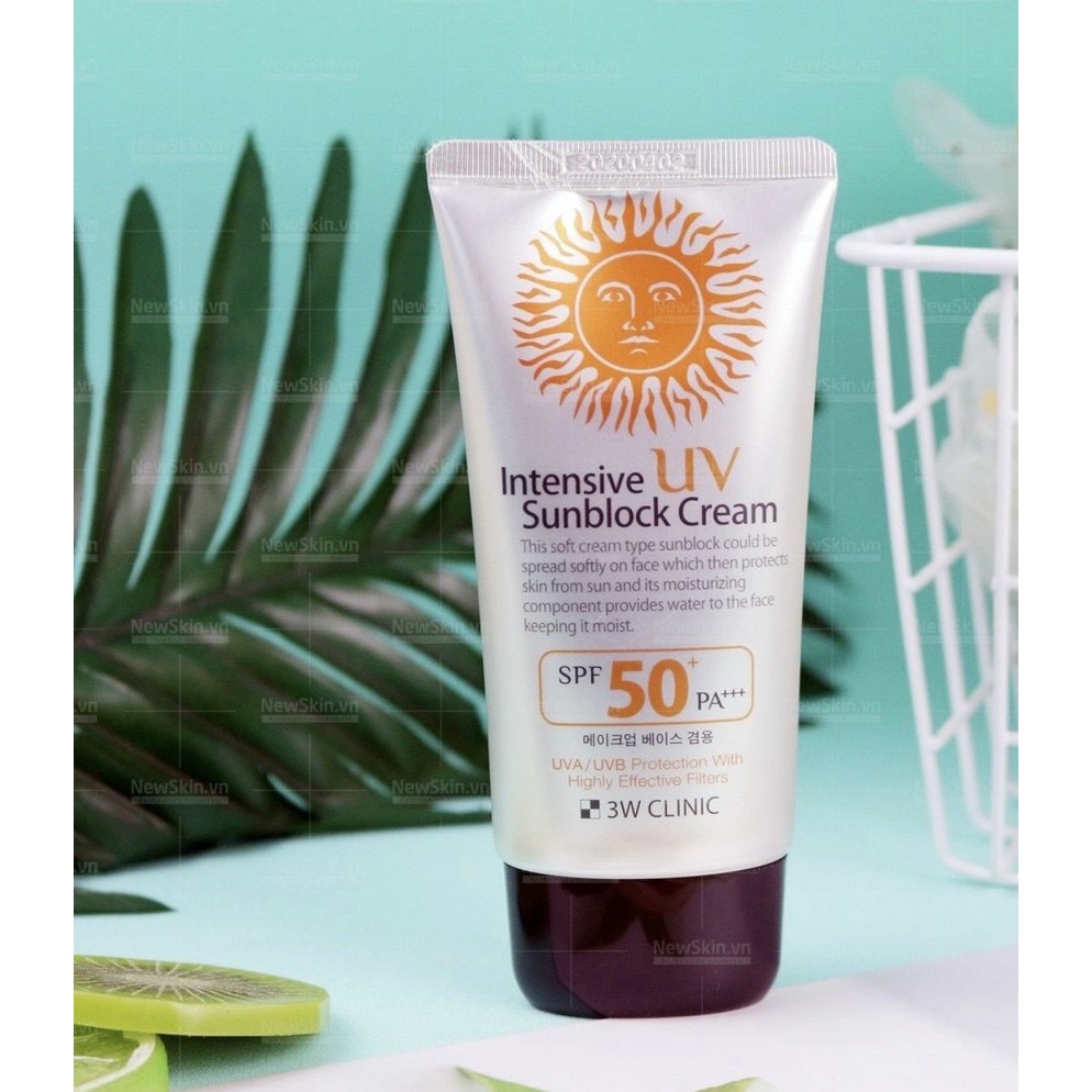Kem Chống Nắng 3W Clinic Dành Cho Mọi Loại Da SPF50 PA+++ Intensive UV Sunblock Cream (70ml) | BigBuy360 - bigbuy360.vn