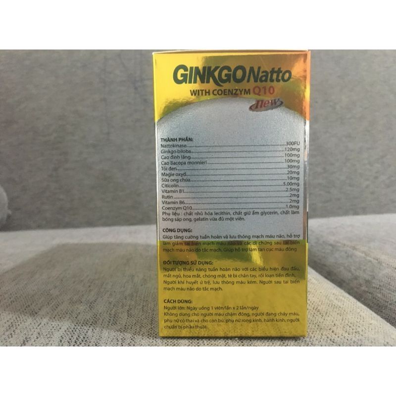 GINKGO NATTO NEW with coenzyme Q10 _ Tăng tuần hoàn máu não, hỗ trợ làm tan cục máu đông