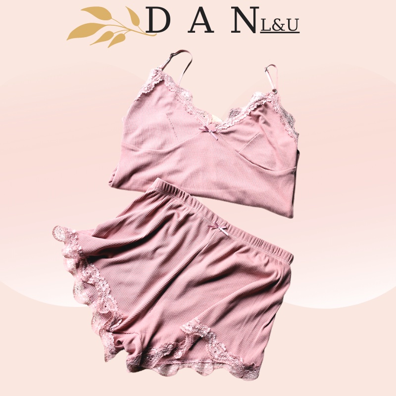 Đồ Ngủ Mặc Hè Chất Thun Cotton Thoáng Mát Mềm Mại 2 Dây Sexy Cho Nữ DAN L&amp;U 519
