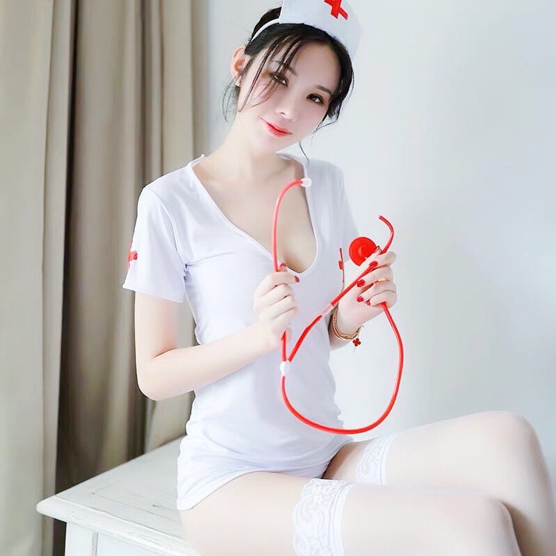 Bộ cosplay hóa trang cô y tá hở lưng sexy quyến rũ MS209 ,bộ ngủ sexy