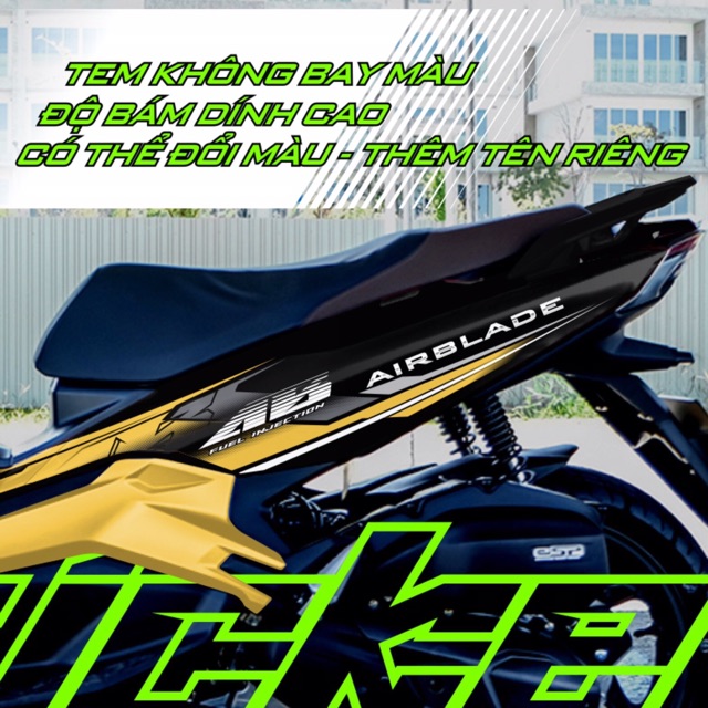 Tem AB AirBlade 2020 rời đen vàng đồng mẫu mới
