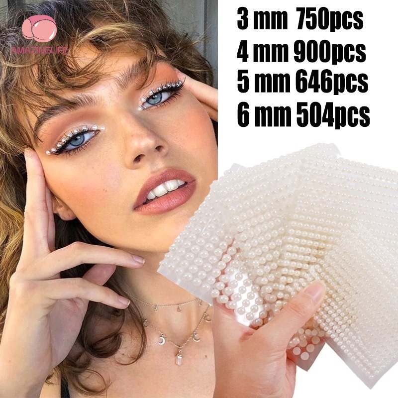 Hạt Ngọc Trai 3D 3mm / 4mm / 5mm / 6mm Tự Trang Trí Móng Tay
